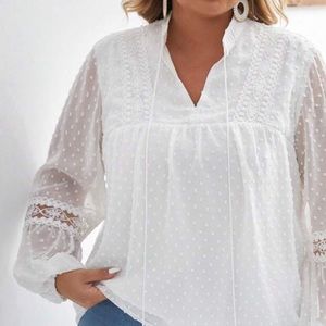 SHEIN White Lace Blouse